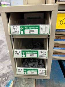 ASSORTED WIRE CONNECTORS AND CABINET