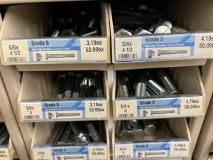 ASSORTED GRADE 5 HEX CAP SCREWS AND CABINET