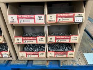 ASSORTED SELF DRILLING SCREWS AND CABINET