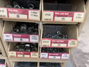 6 DRAWER CABINET WITH ASSORTED NUTS AND CABINET