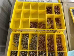 2 CONTAINERS WITH ASSORTED RIVETS