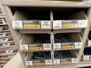 ASSORTED WEDGE BOLT WITH CABINET