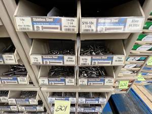 ASSORTED STAINLESS STEEL HEX HEAD CAP SCREWS WITH CABINET