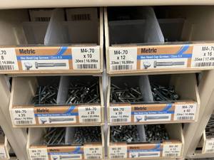 ASSORTED METRIC HEX HEAD CAP SCREWS WITH CABINET