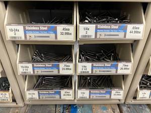 ASSORTED STAINLESS STEEL MACHINE SCREWS WITH CABINET