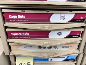3 DRAWER CABINET WITH ASSORTED NUTS