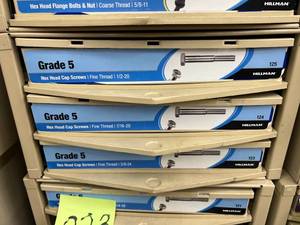 ASSORTED GRADE 5 HEX CAP SCREWS WITH CABINET