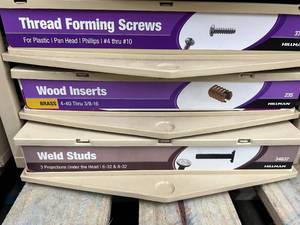 ASSORTED WOOD INSERTSTHREAD FORMING SCREWS WITH CABINET
