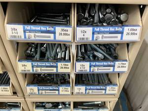 ASSORTED FULL THREAD HEX BOLTS WITH CABINET