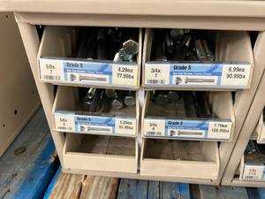ASSORTED GRADE 5 HEX CAP SCREWS WITH CABINET