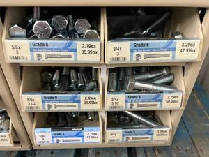 ASSORTED GRADE 5 HEX CAP SCREWS WITH CABINET