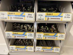 ASSORTED GRADE 8 HEX CAP SCREWS WITH CABINET