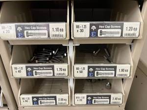 ASSORTED HEX CAP SCREWS WITH CABINET