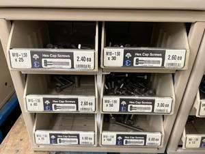 ASSORTED HEX CAP SCREWS WITH CABINET