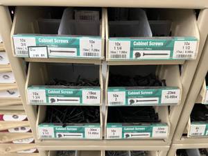 ASSORTED CABINET SCREWS WITH CABINET