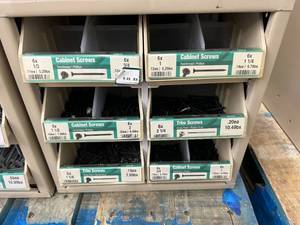 ASSORTED CABINET SCREWS WITH CABINET