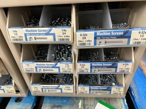 ASSORTED MACHINE SCREWS WITH CABINET