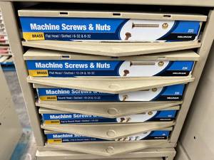 6 DRAWER CABINET ASSORTED MACHINE SCREWS WITH CABINET
