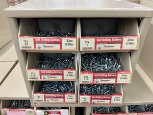 ASSORTED SELF DRILLING SCREWS WITH CABINET