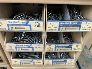 ASSORTED MACHINE SCREWS WITH CABINET