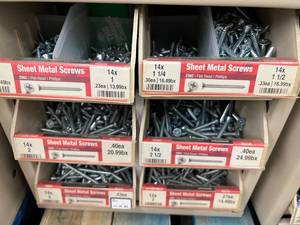 ASSORTED SHEET METAL SCREWS WITH CABINET