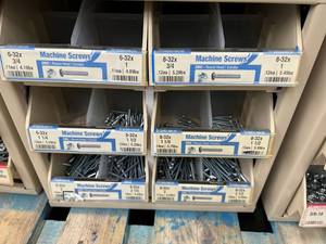 ASSORTED MACHINE SCREWS WITH CABINET