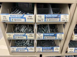 ASSORTED MACHINE SCREWS WITH CABINET