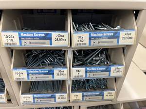 ASSORTED MACHINE SCREWS WITH CABINET