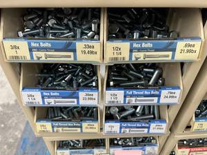 ASSORTED HEX BOLTS WITH CABINET
