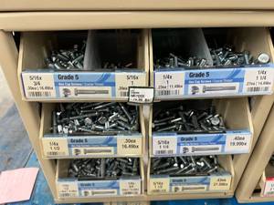ASSORTED GRADE 5 HEX CAP SCREWS WITH CABINET
