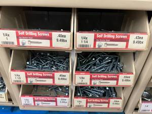 ASSORTED SELF DRILLING SCREWS WITH CABINET