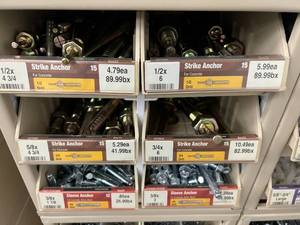 ASSORTED STRIKE ANCHORS WITH CABINET