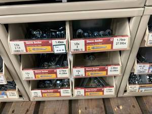 ASSORTED SLEEVE ANCHORS WITH CABINET