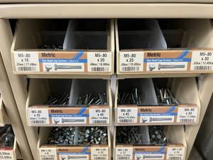 ASSORTED HEX HEAD CAP SCREWS WITH CABINET
