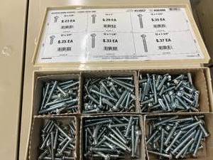 1 CONTAINER WITH ASSORTED WOODEN KNOB SCREWS
