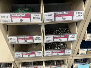 ASSORTED STAINLESS STEEL NUTS WITH CABINET