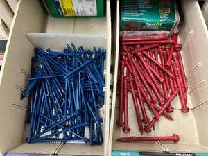 ASSORTED COATED SCREWS WITH CABINET
