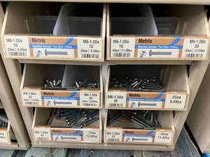ASSORTED MACHINE SCREWS WITH CABINET