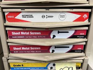 3 DRAWER ASSORTED SHEET METAL SCREWS