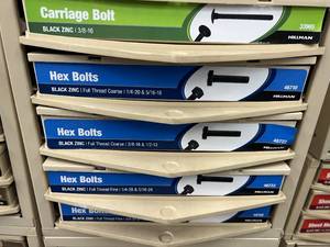 5 DRAWER CABINET WITH ASSORTED BOLTS