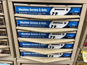 5 DRAWER CABINET WITH ASSORTED MACHINE SCREWS