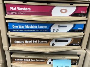 3 DRAWER CABINET WITH ASSORTED WASHERSSCREWS