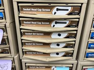 5 DRAWER CABINET WITH ASSORTED SOCKET HEAD CAP SCREWS