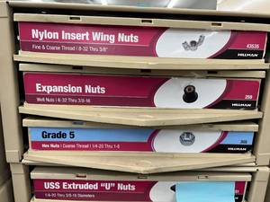 3 DRAWER CABINET WITH ASSORTED NUTS