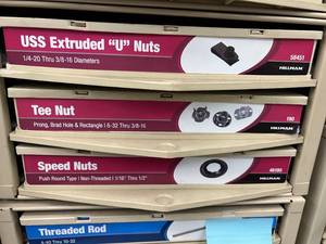 3 DRAWER CABINET WITH ASSORTED NUTS