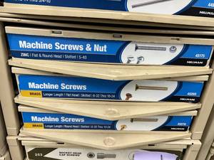 3 DRAWER CABINET WITH ASSORTED SCREWS