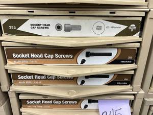3 DRAWER CABINET WITH ASSORTED SCREWS