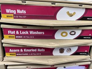 3 DRAWER CABINET WITH ASSORTED NUTS AND WASHERS