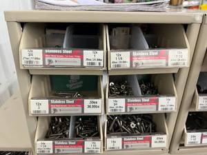 6 DRAWER CABINET WITH ASSORTED STAINLESS SCREWS