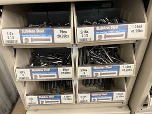 6 DRAWER CABINET WITH ASSORTED STAINLESS STEEL HEX HEAD CAP SCREWS
